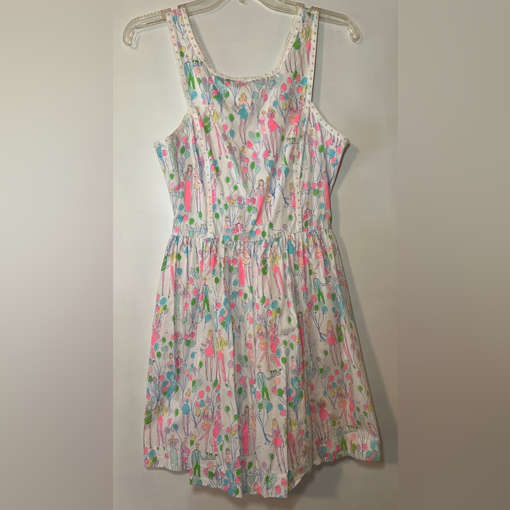Lilly Pulitzer POP Sandrine Dress with Pearls Balloon Print EUC Size 4